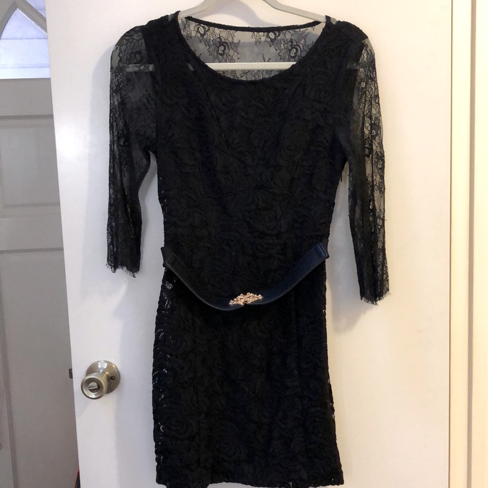 Vero Moda Black Lace Dress with Belt